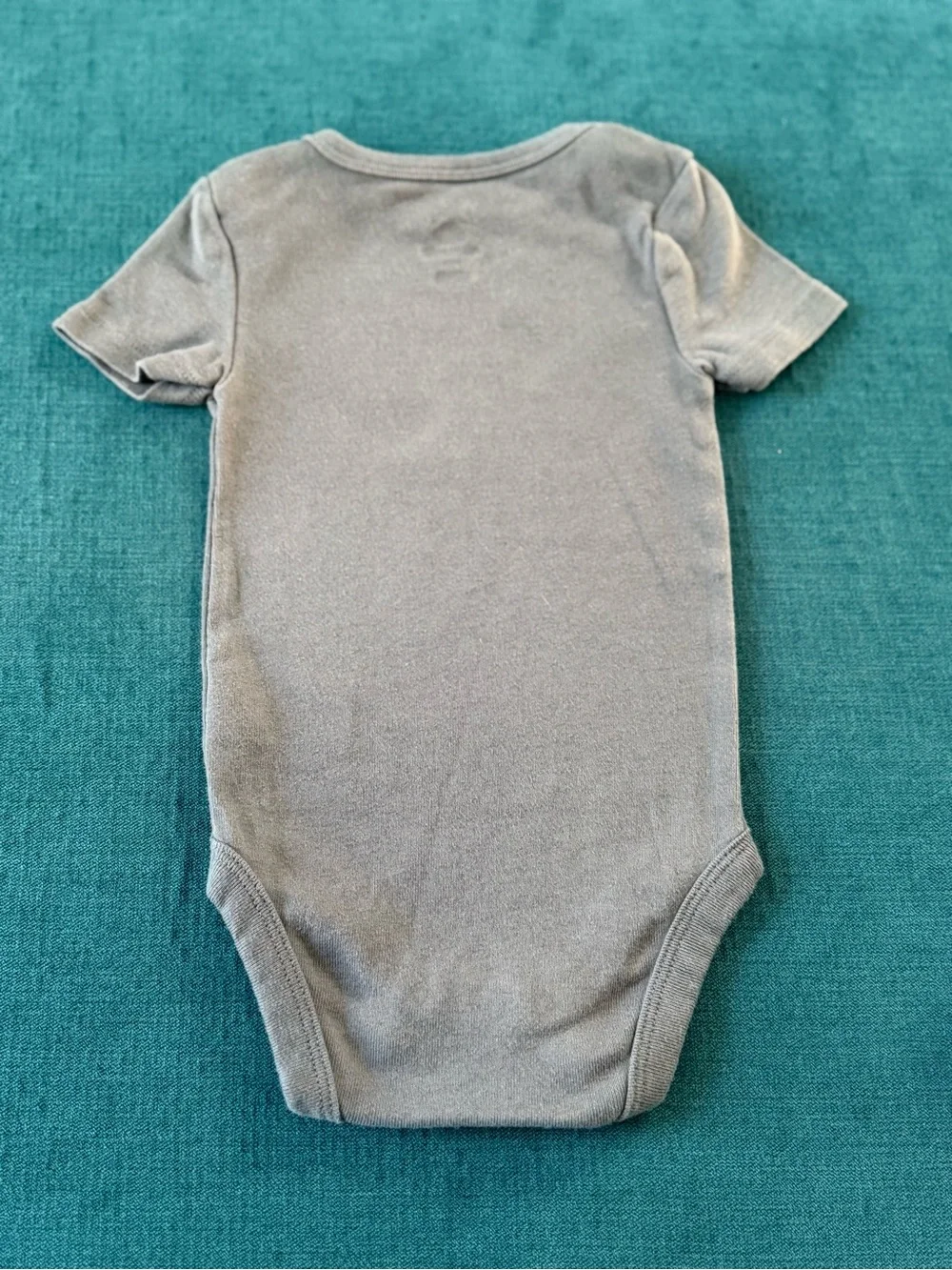 Cloud Island Gray Solid & Gray-Striped Baby Onesie with Snaps Set of Two 3-6M